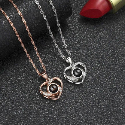 Heart Shape Photo Projection Necklace - Arabic Name Jewellery